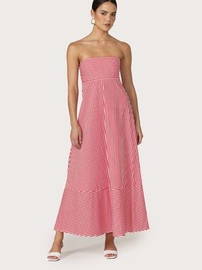 LUSANA Timothy Poplin Maxi Dress in Marlo Stripe
